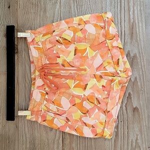 Anthropologie Daily Practice Size XS Orange Geometric Print Lounge Shorts